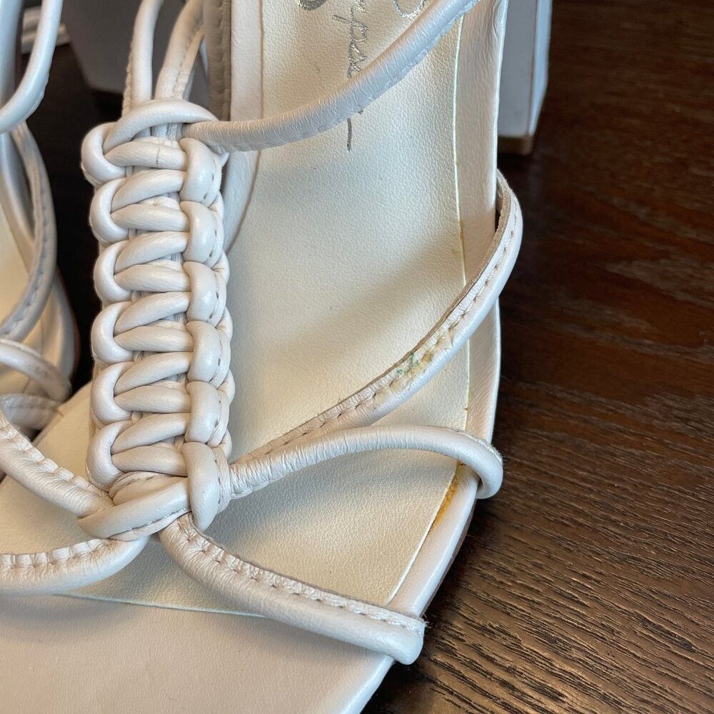 Jessica Simpson Maena Braided Ankle Lace Up Block Heel Sandal in Chalk S… - Picture 6 of 11